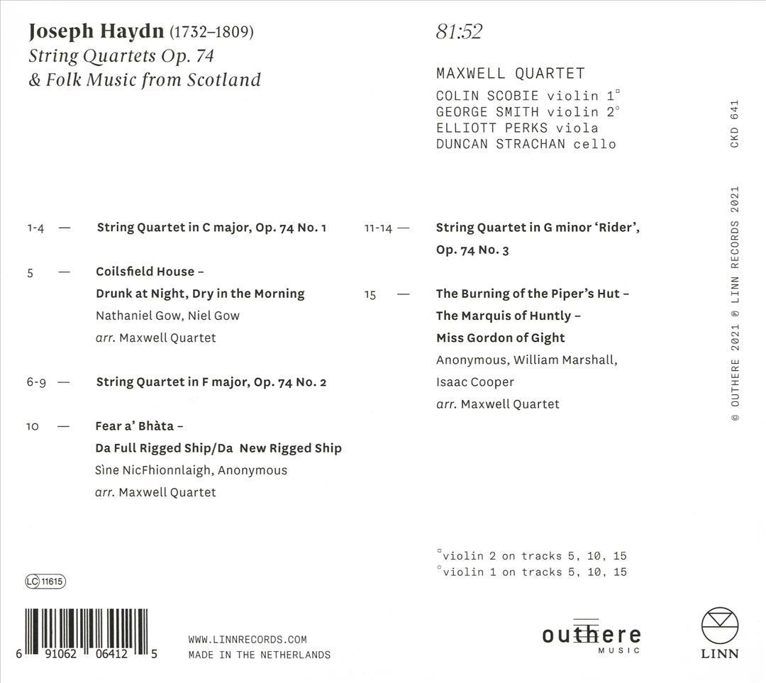 Joseph Haydn: String Quartets Op. 74 & Folk Music from Scotland cover art