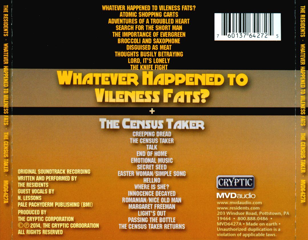 Whatever Happened to Vileness Fats?/The Census Taker cover art