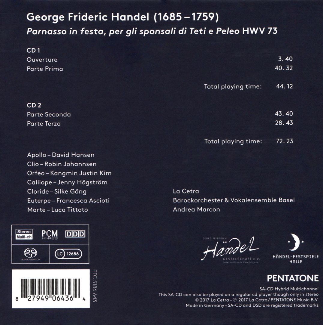 Handel: Parnasso in festa cover art