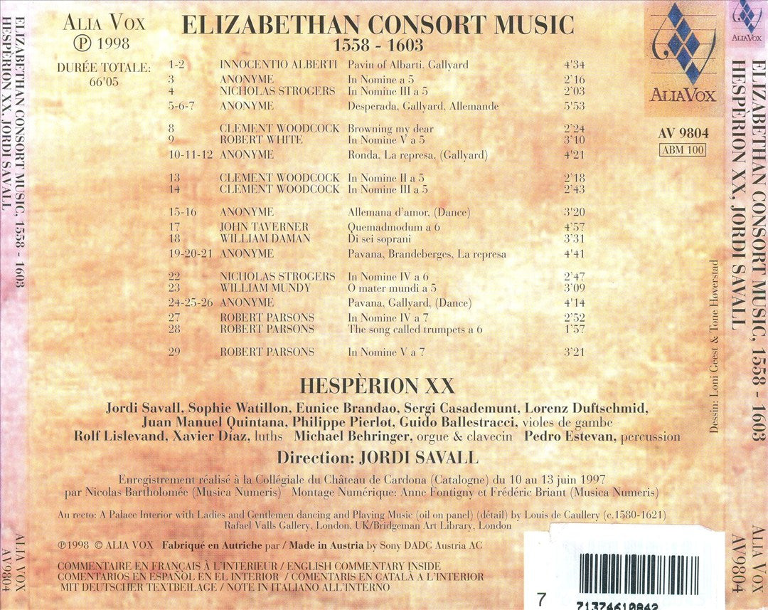 Elizabethan Consort Music cover art