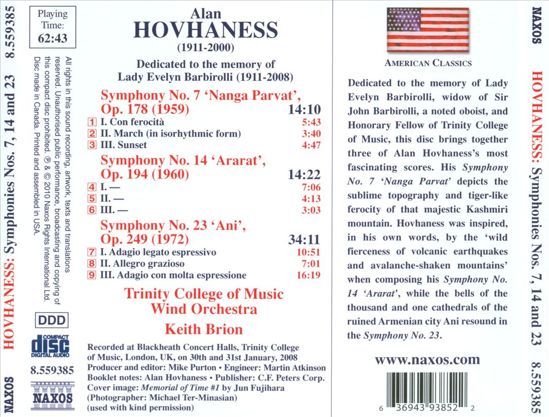 Hovhaness: Symphonies Nos. 7, 14 & 23 cover art