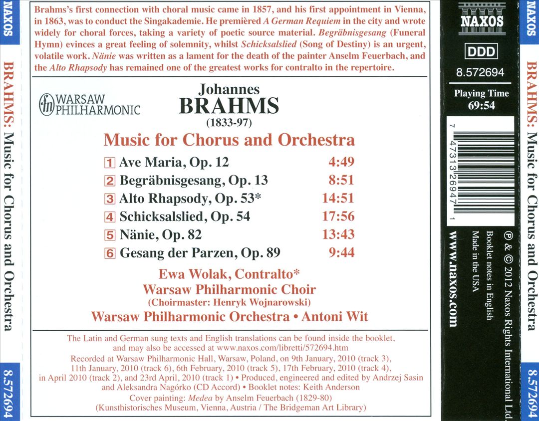 Brahms: Choral Music cover art