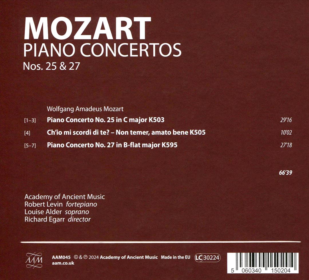 Mozart: Piano Concertos K503, K505, K595 cover art