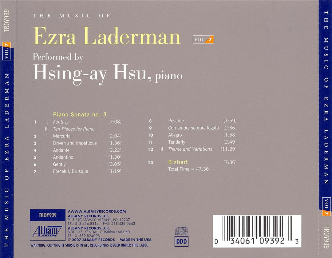 The Music of Ezra Laderman, Vol. 7 cover art