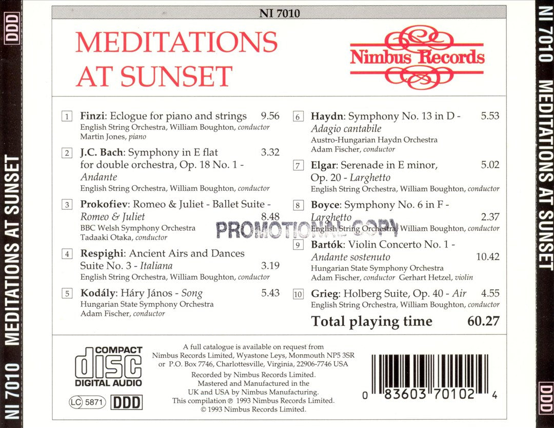Meditations at Sunset cover art