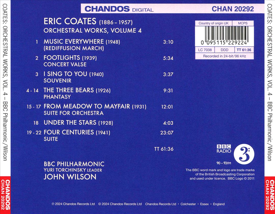 Eric Coates: Orchestral Works, Vol. 4 cover art