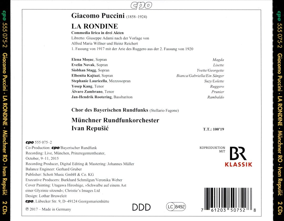 Giacomo Puccini: La Rondine cover art