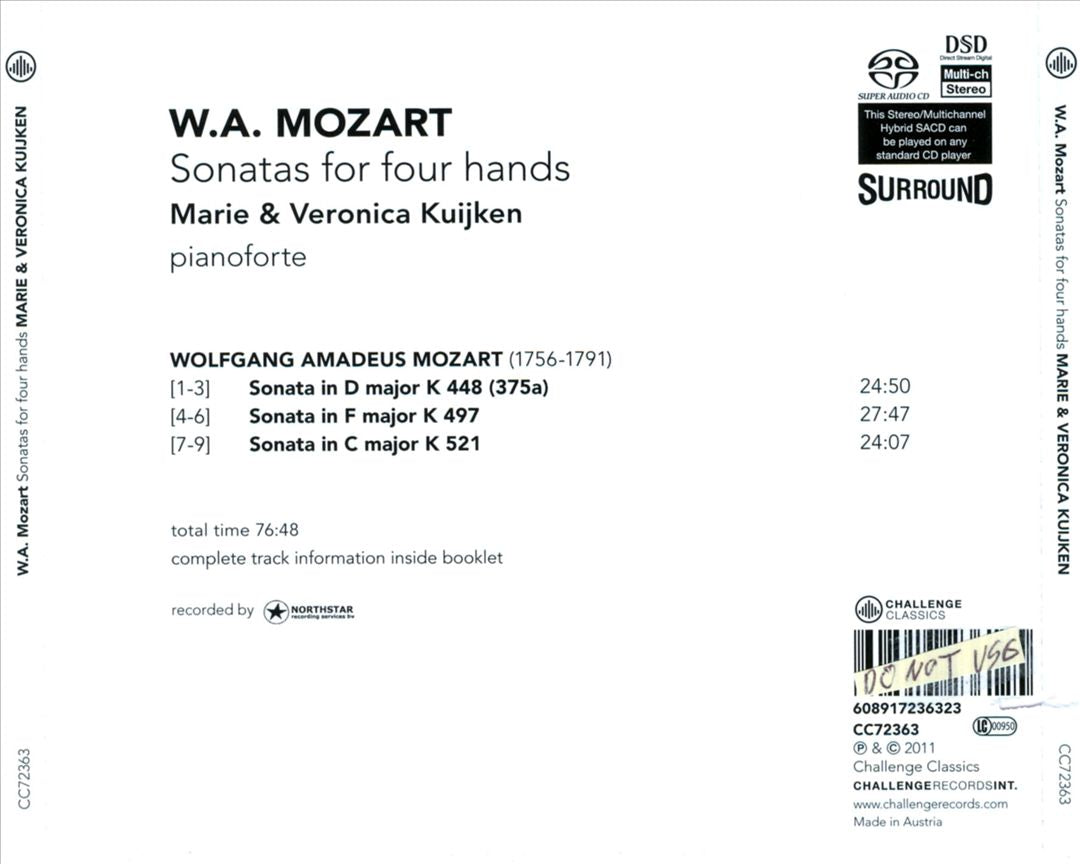 W.A. Mozart: Sonatas for Four Hands cover art