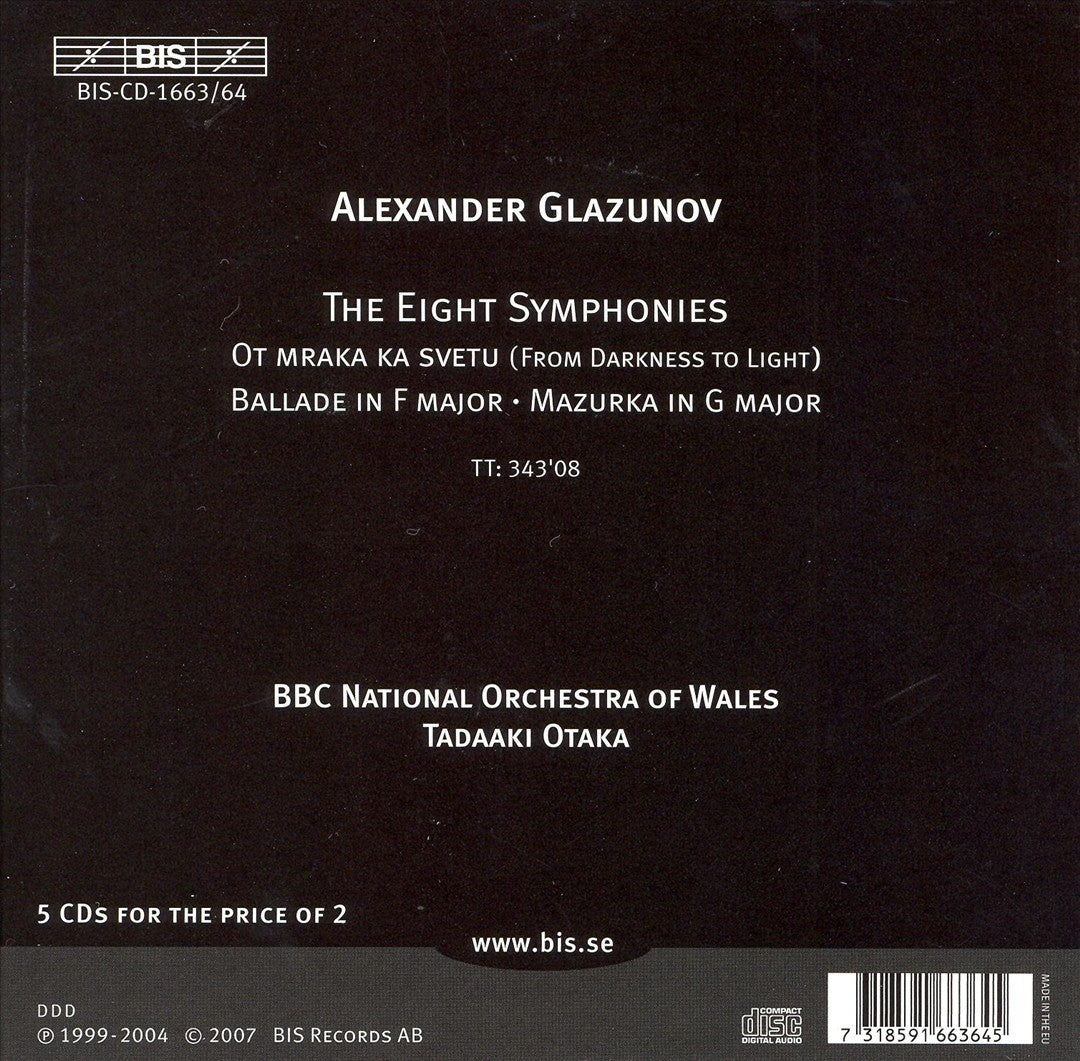 Glazunov: Orchestral Works Including The 8 Symphonies [Box Set] cover art