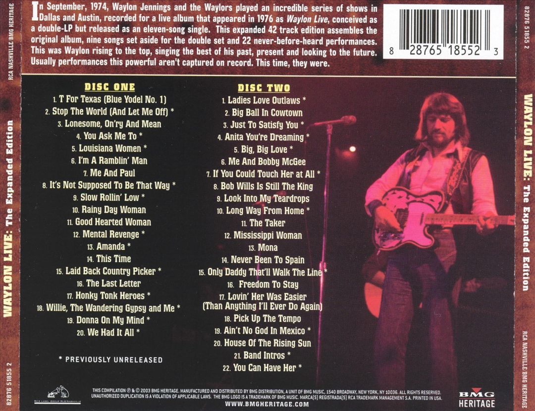 Waylon Live [The Expanded Edition] cover art