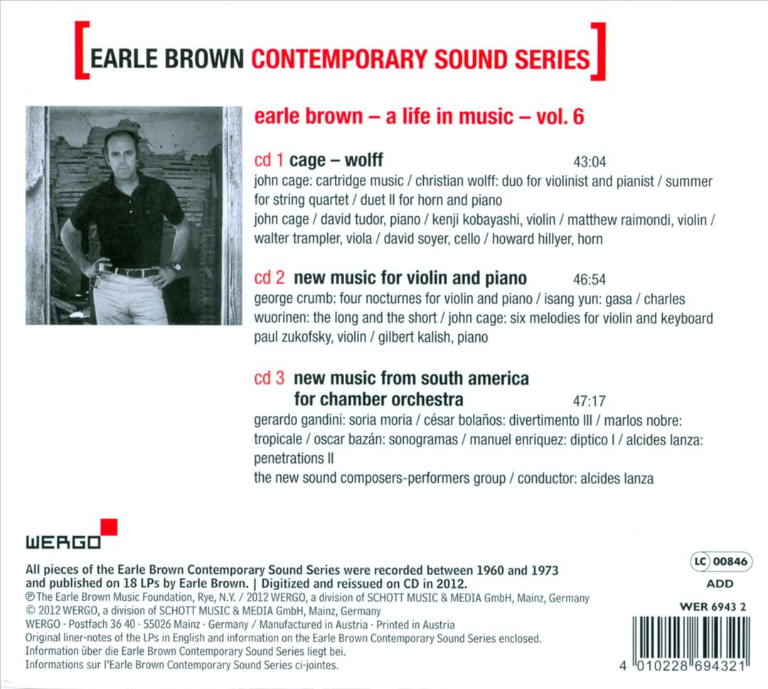 Earle Brown Contemporary Sound Series, Vol. 6 cover art