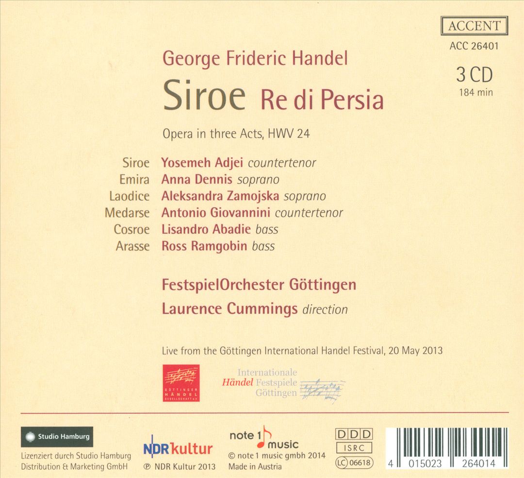 Händel: Siroe cover art