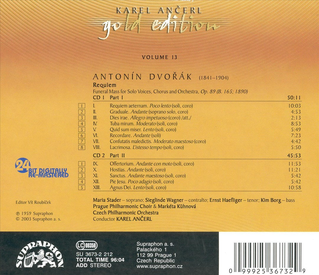 Dvorák: Requiem cover art