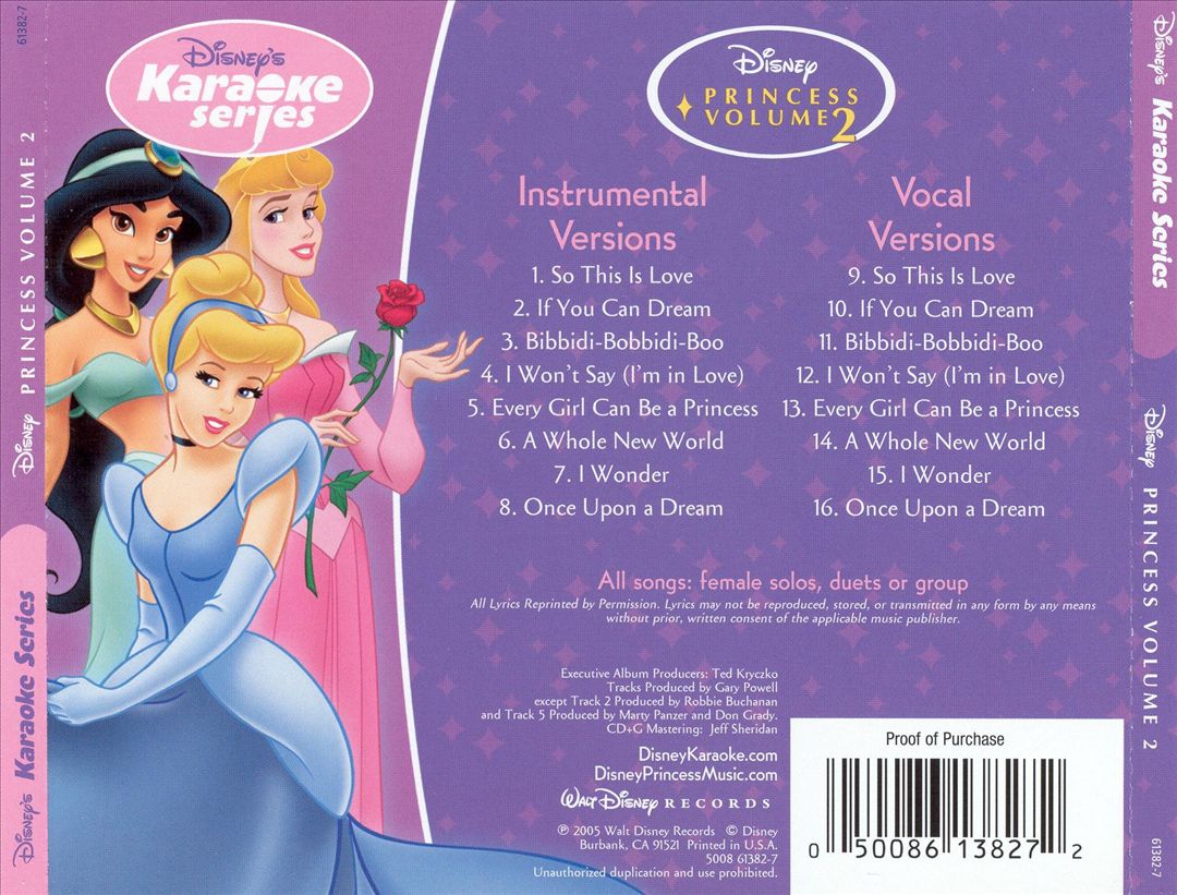 Disney's Karaoke Series: Disney Princess, Vol. 2 cover art