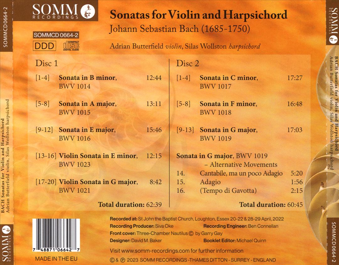 Bach: Sonatas for Violin & Harpsichord cover art