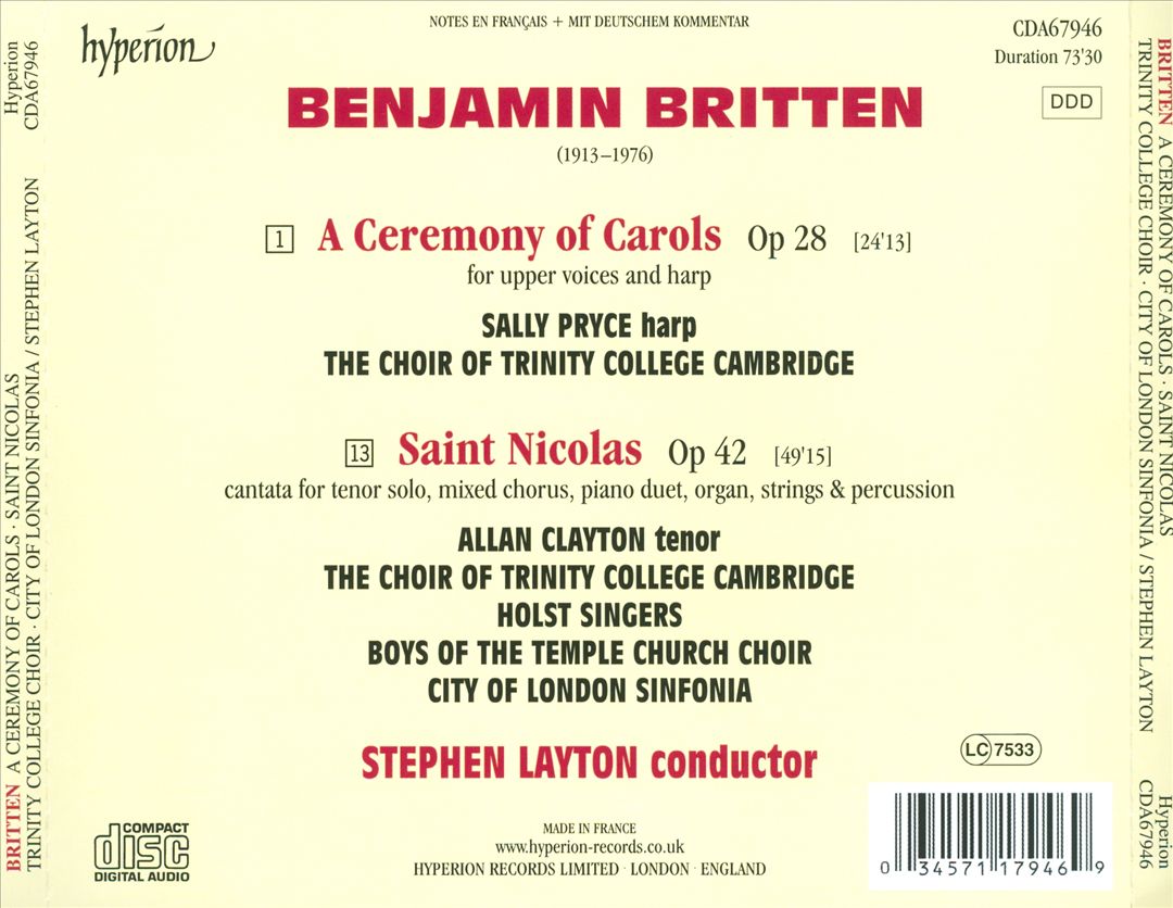 Britten: A Ceremony of Carols cover art