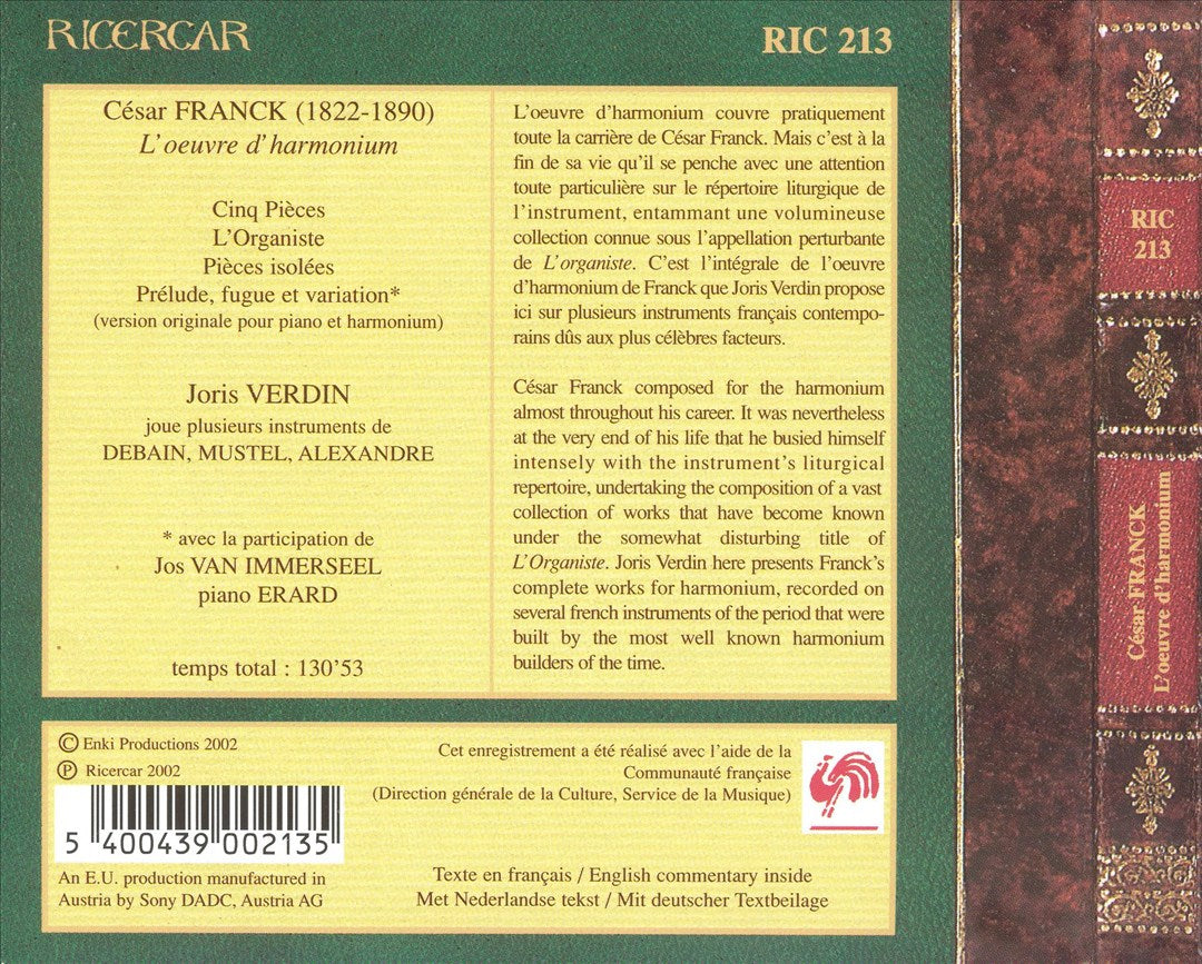 César Franck: Intégrale de l'oeuvre d'harmonium cover art