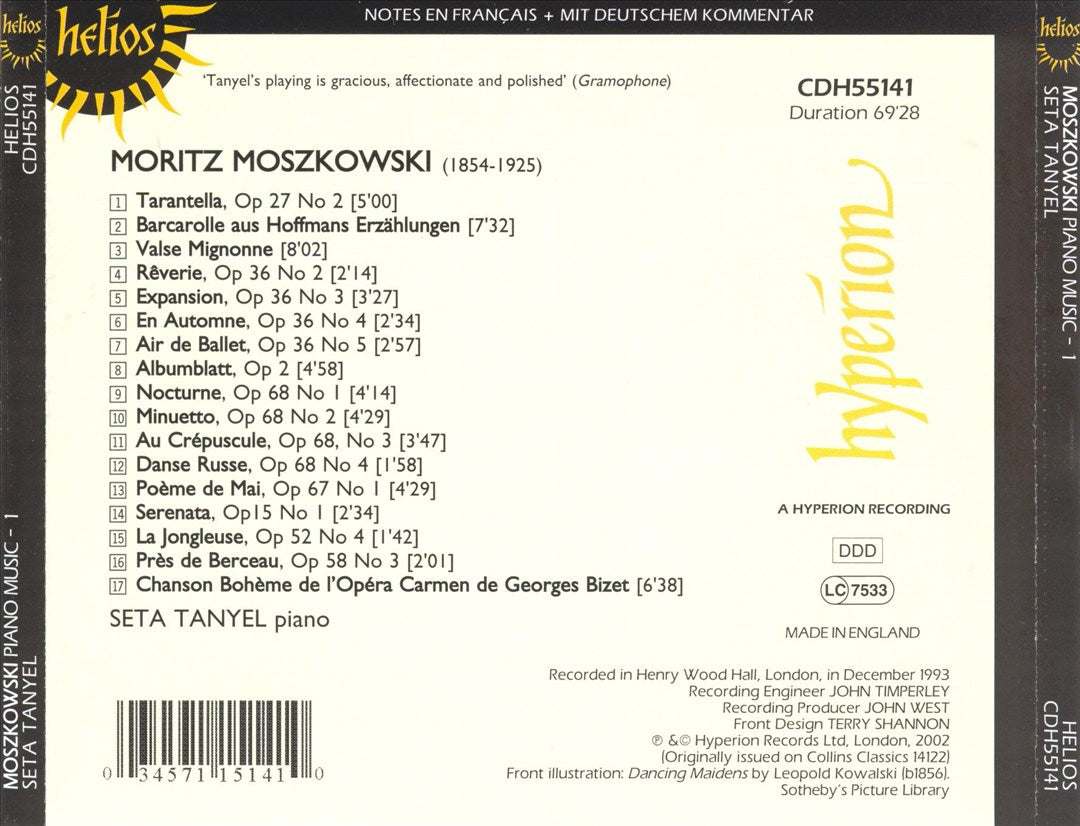 Piano Music by Moritz Moszkowski, Vol. 1 cover art