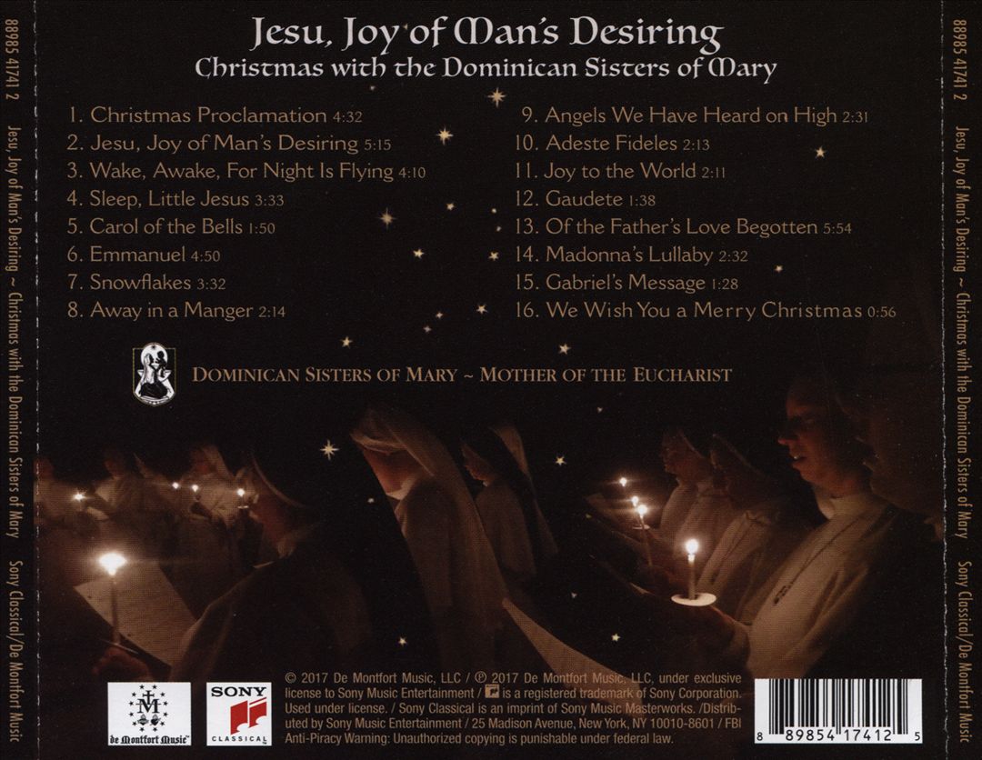 Jesu, Joy of Man's Desiring: Christmas with the Dominican Sisters of Mary cover art