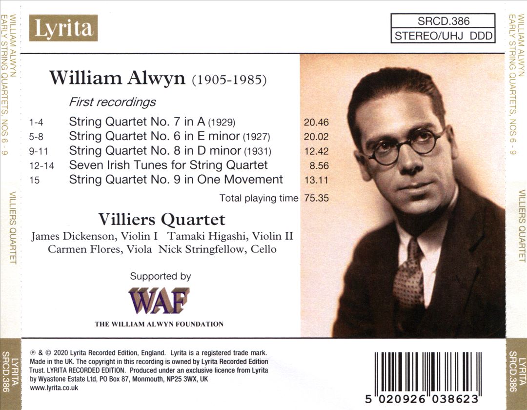 William Alwyn: String Quartets Nos. 6, 7, 8 & 9 cover art
