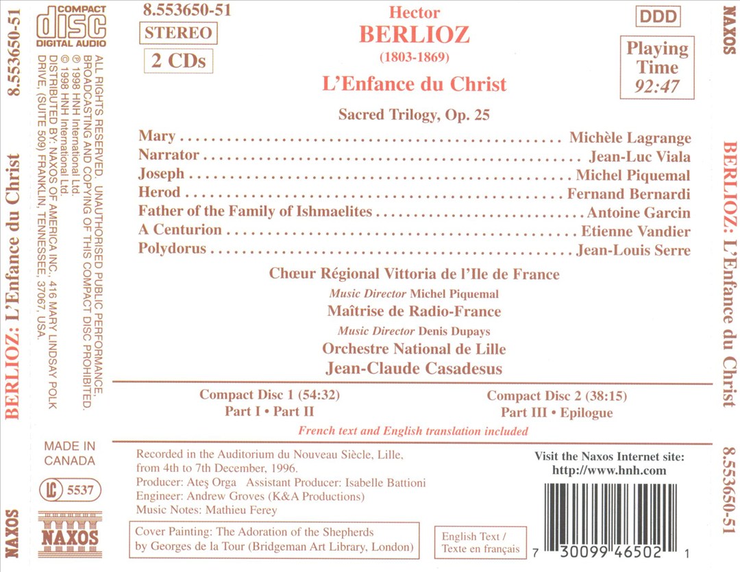 Berlioz: L'Enfance du Christ cover art