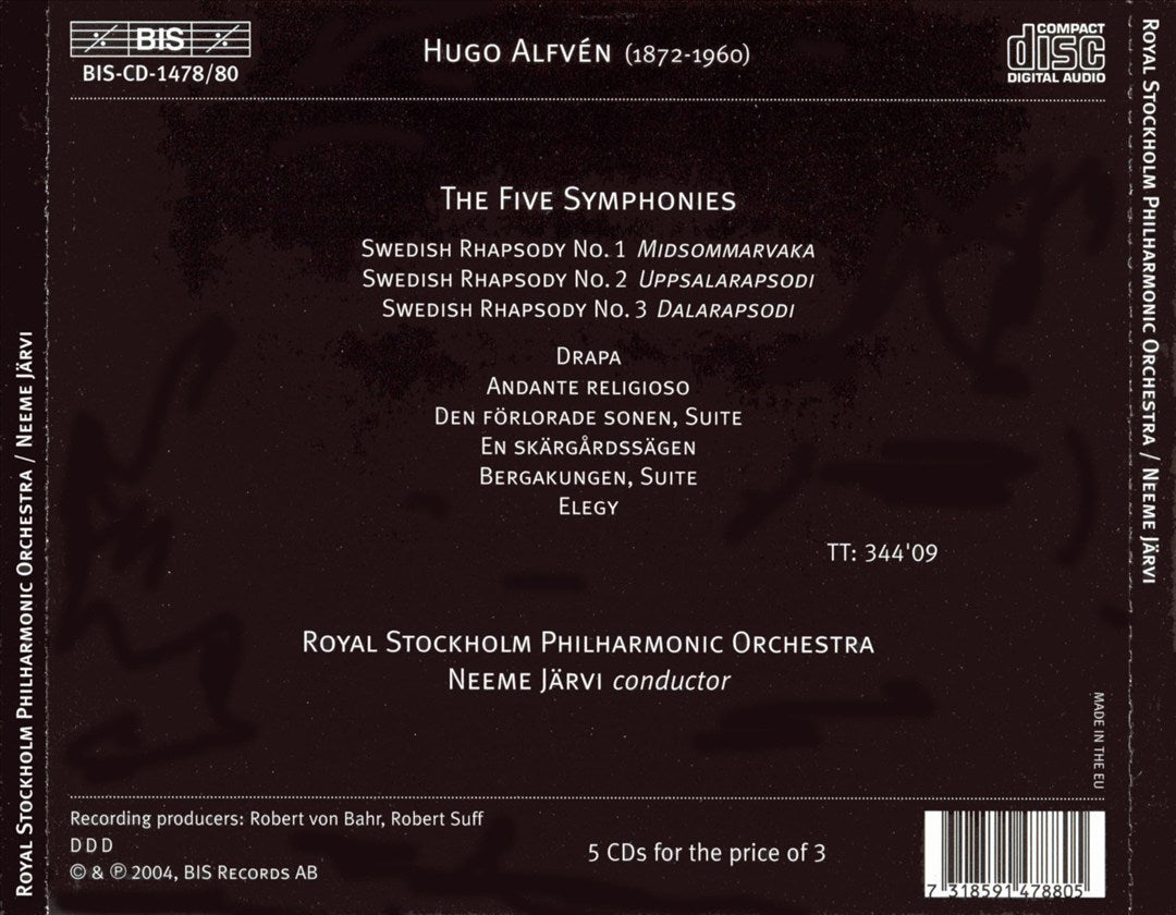 Hugo Alfvén: Symphonies Nos. 1-5; Swedish Rhapsodies cover art