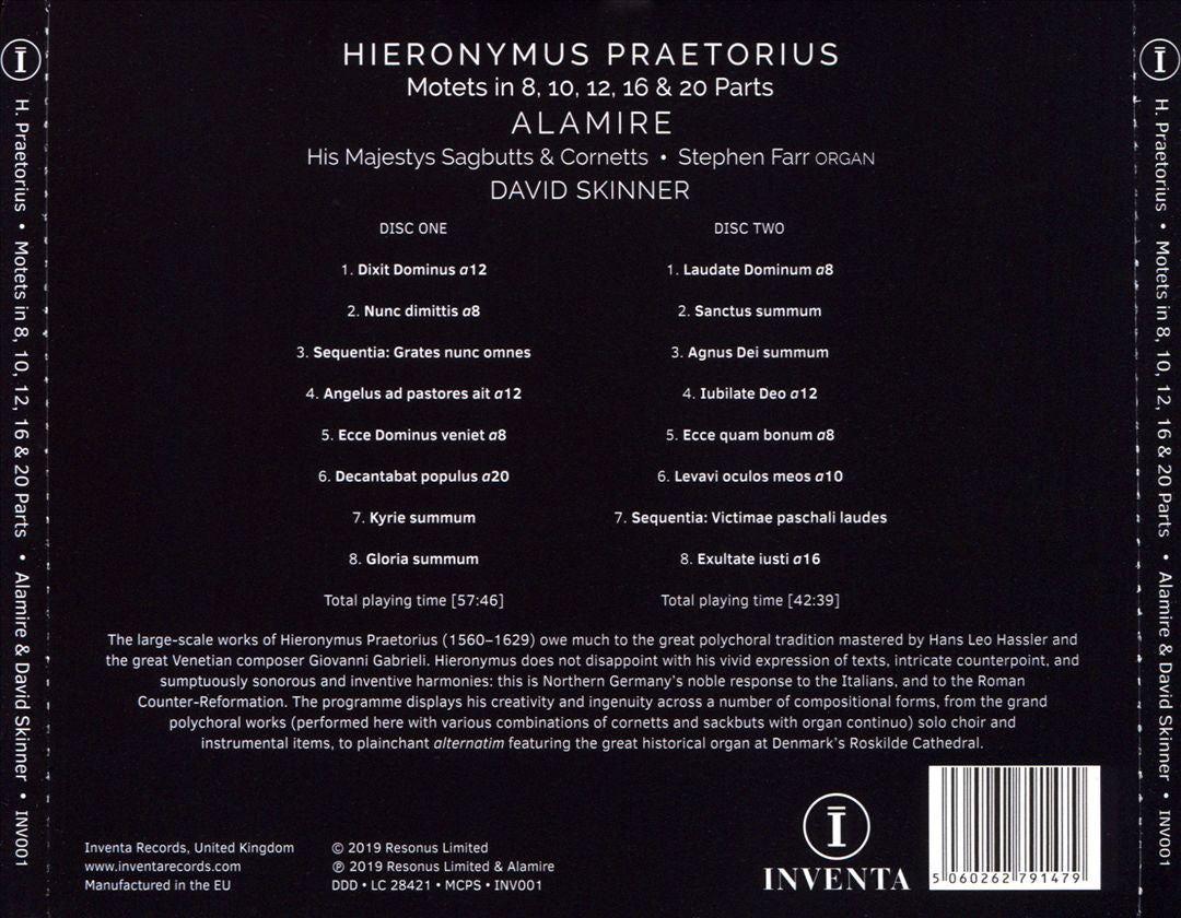 Hieronymus Praetorius: Motets in 8, 10, 12, 16 & 20 Parts cover art