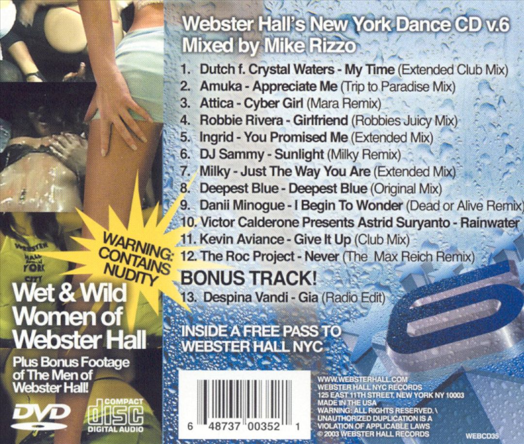 Webster Hall's New York Dance CD, Vol. 6 [Bonus DVD] cover art