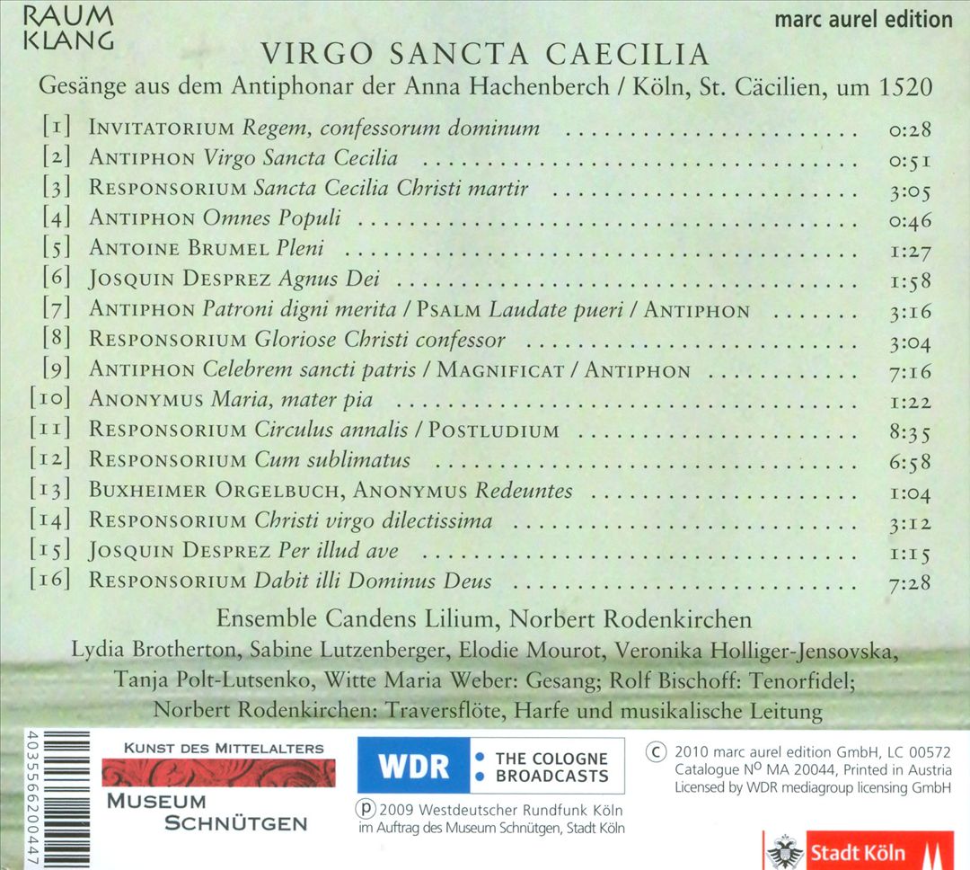 Virgo Sancta Caecilia cover art