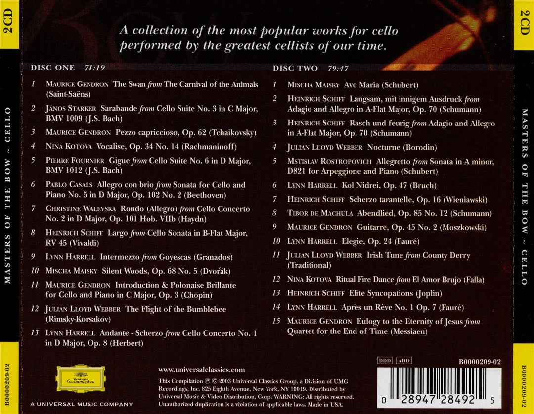 Masters of the Bow: Cello cover art