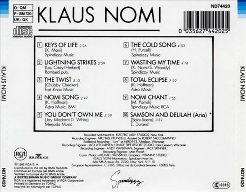 Klaus Nomi cover art