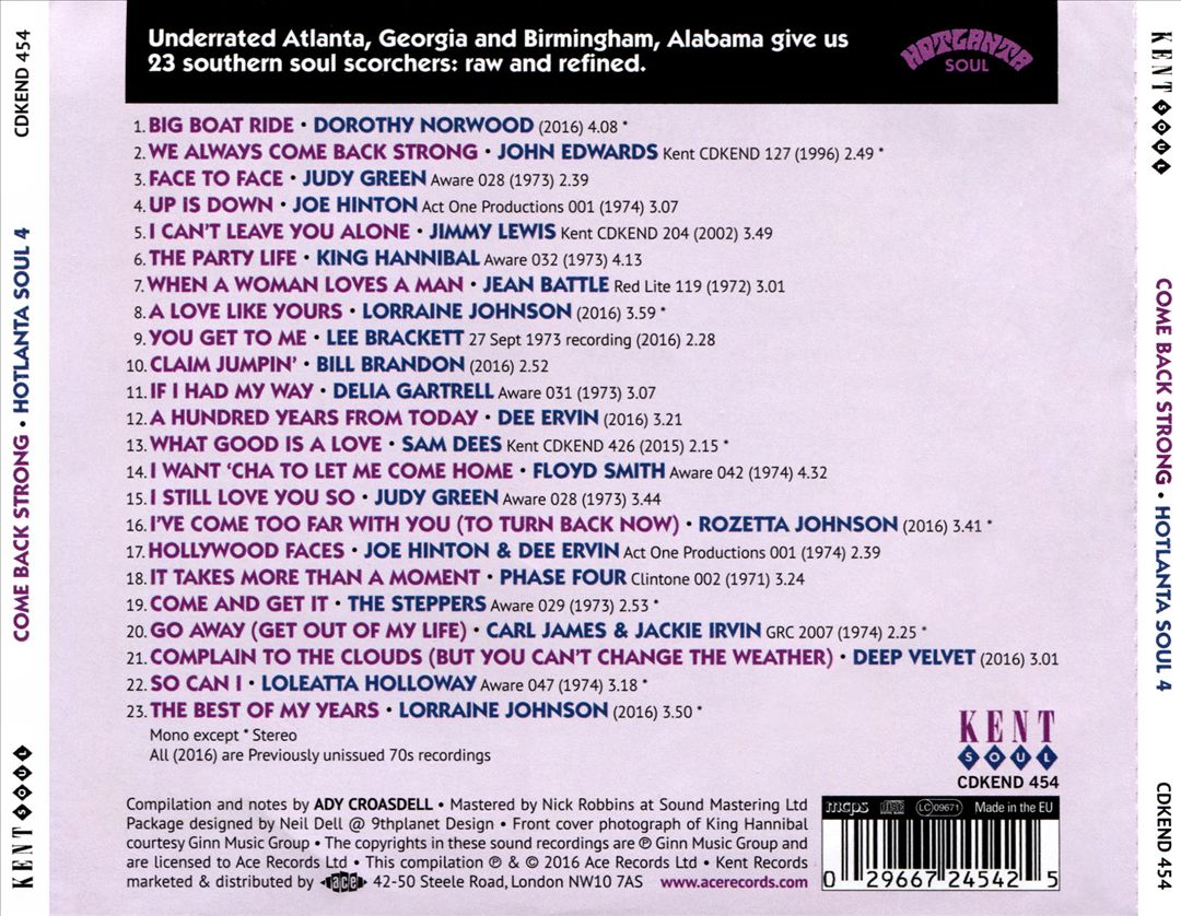 Come Back Strong: Hotlanta Soul, Vol. 4 cover art