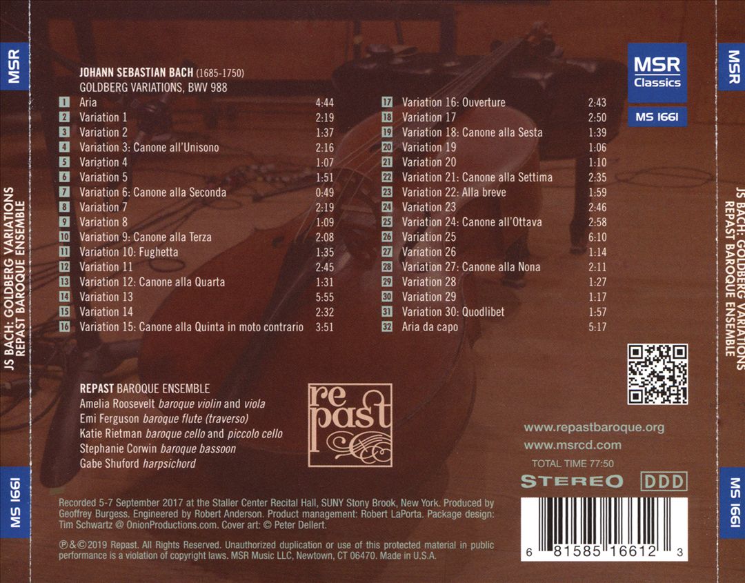 Bach: Goldberg Variations BWV 988 - New Arrangement for Baroque Ensemble cover art