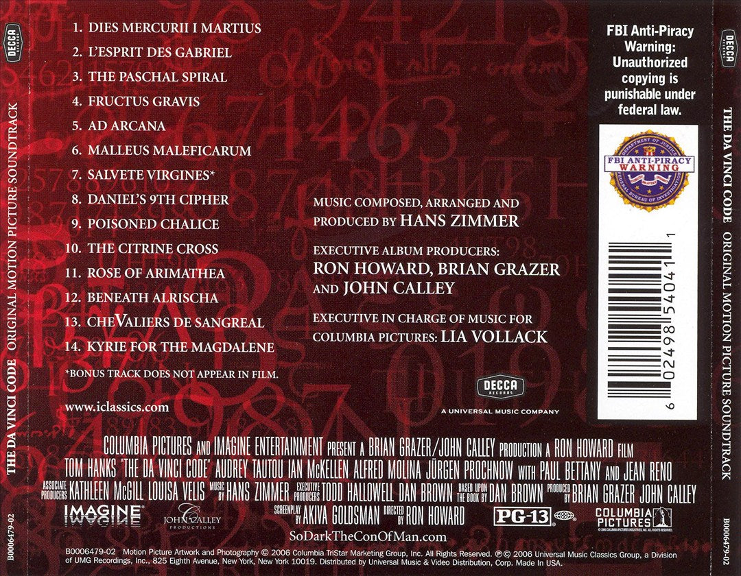 Da Vinci Code [Original Motion Picture Soundtrack] cover art