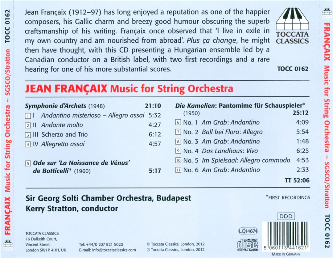 Françaix: Music for String Orchestra cover art