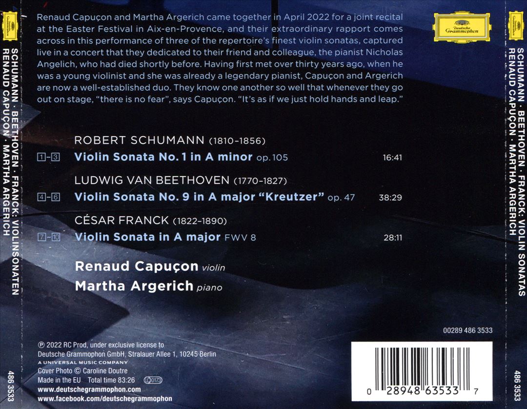 Beethoven, Schumann, Franck cover art
