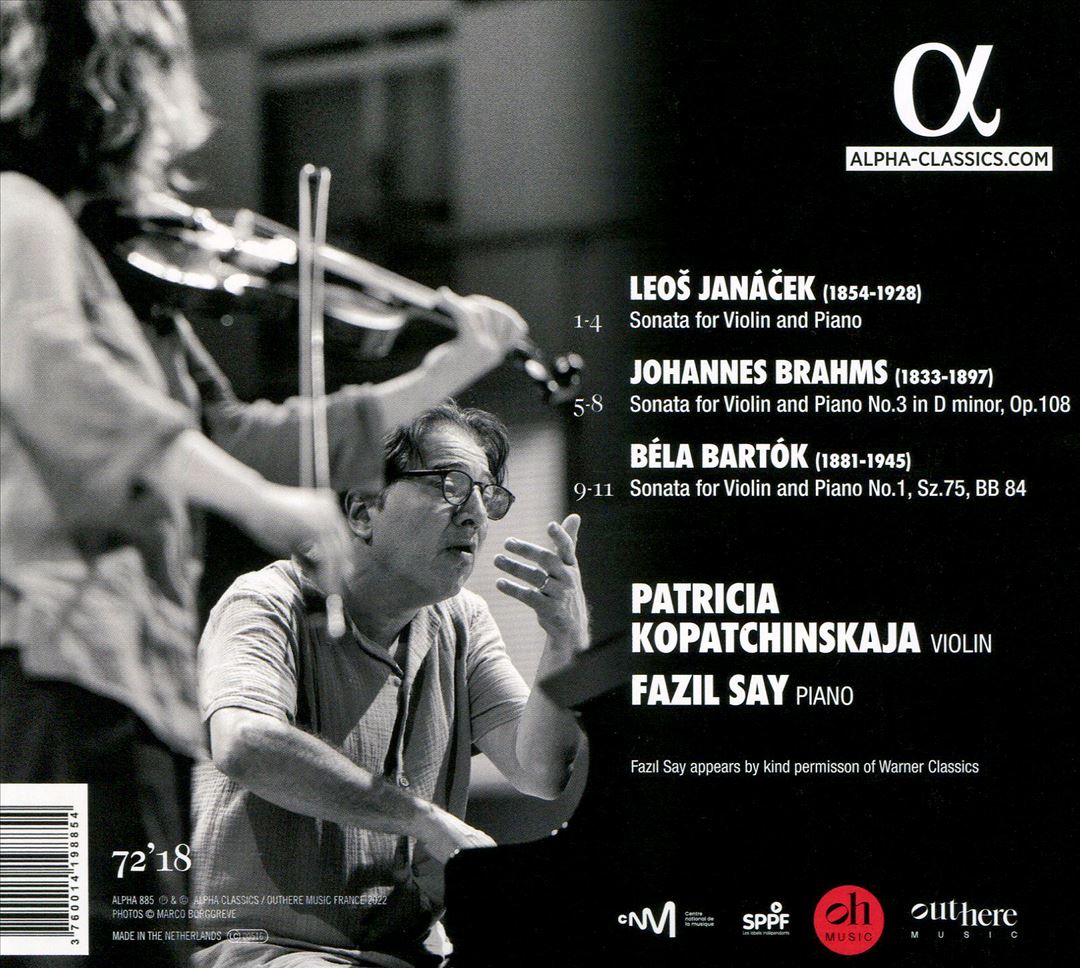 Janácek, Brahms, Bartók cover art