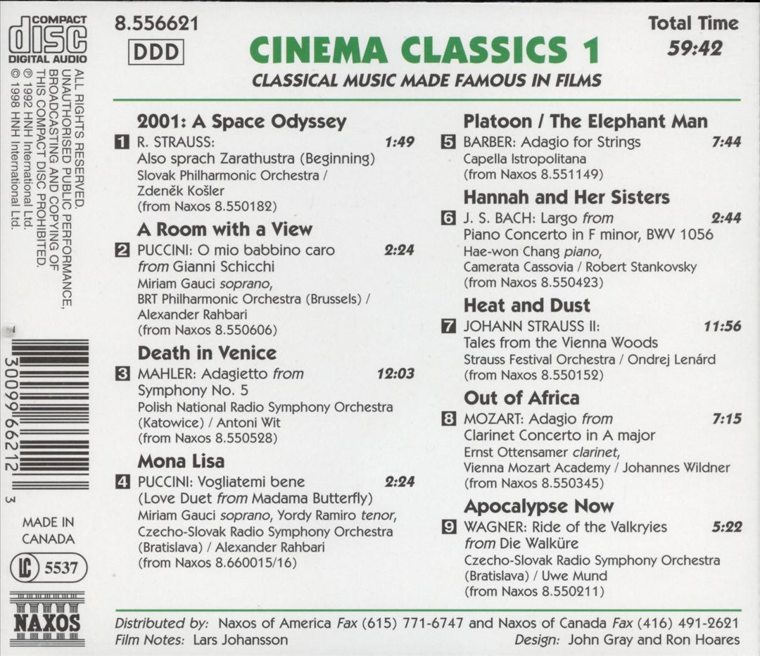 Cinema Classics, Vol. 1 cover art
