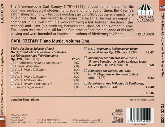 Carl Czerny: Piano Music, Vol. 1 cover art
