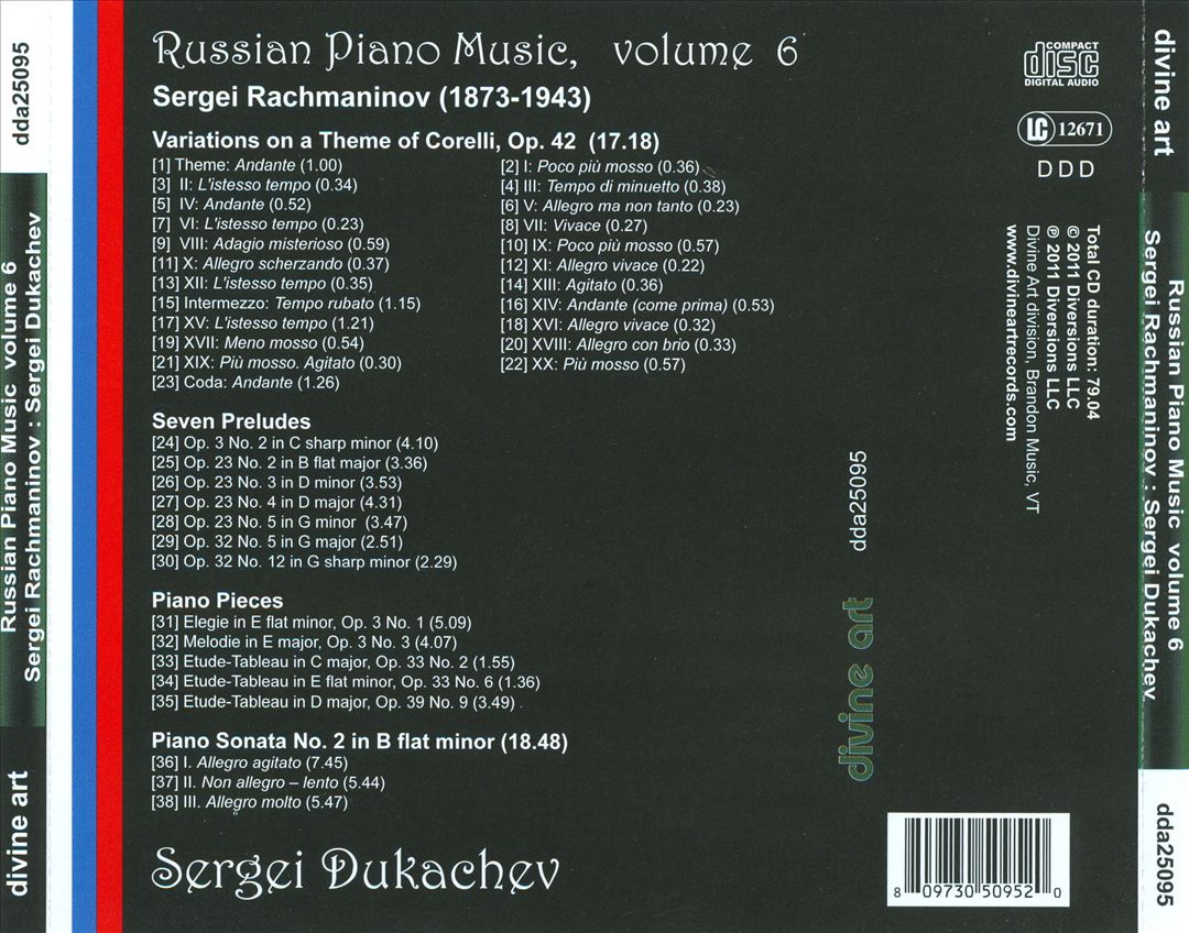 Russian Piano Music Series, Vol. 6: Rachmaninov cover art