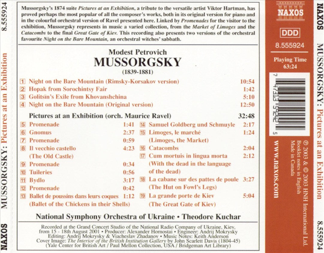 Mussorgsky: Pictures at an Exhibition; Night on the Bare Mountain cover art