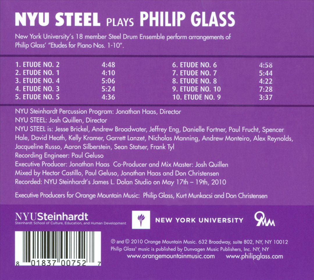 Glass/Steel: NYU Steel Plays Philip Glass cover art