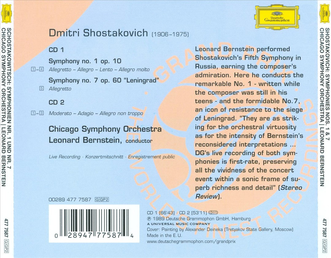 Dmitri Shostakovich: Symphony No. 1; Symphony No. 7 "Leningrad" cover art