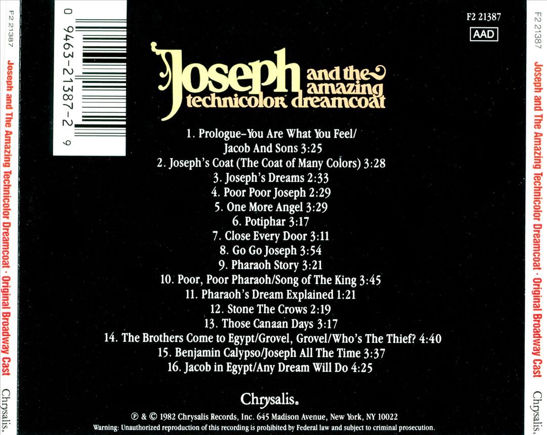 Joseph and the Amazing Technicolor Dreamcoat (Original Broadway Cast) cover art