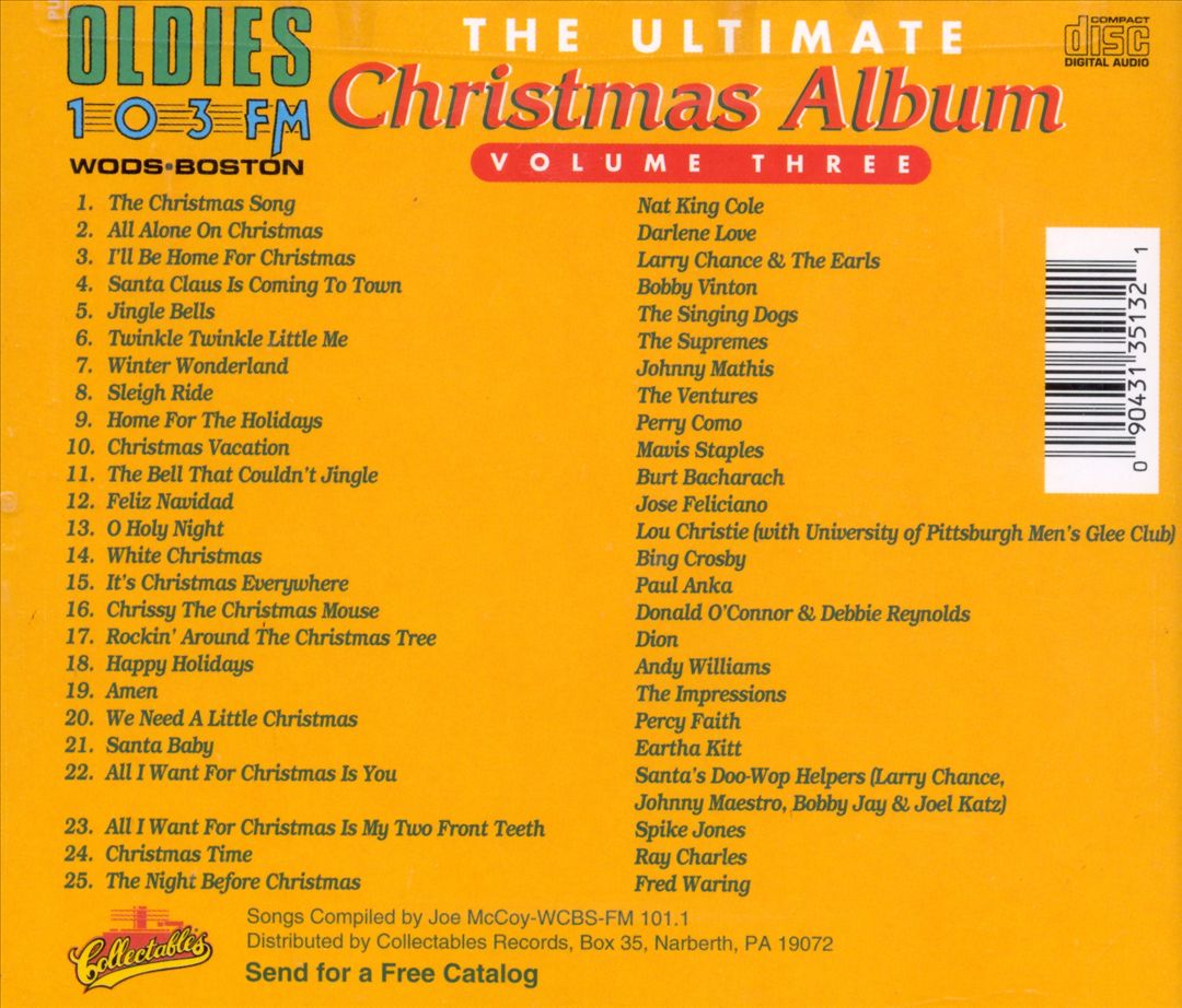 The Ultimate Christmas Album, Vol. 3: WODS 103 FM Boston cover art