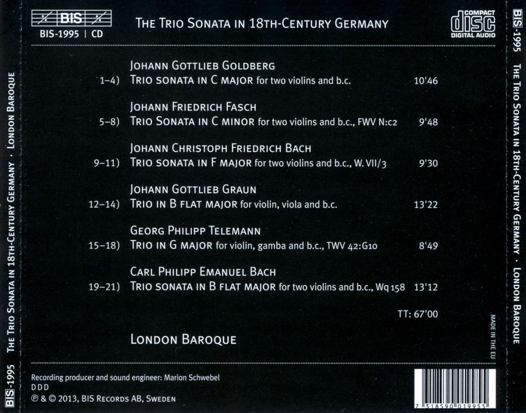Trio Sonata in 18th-Century Germany cover art