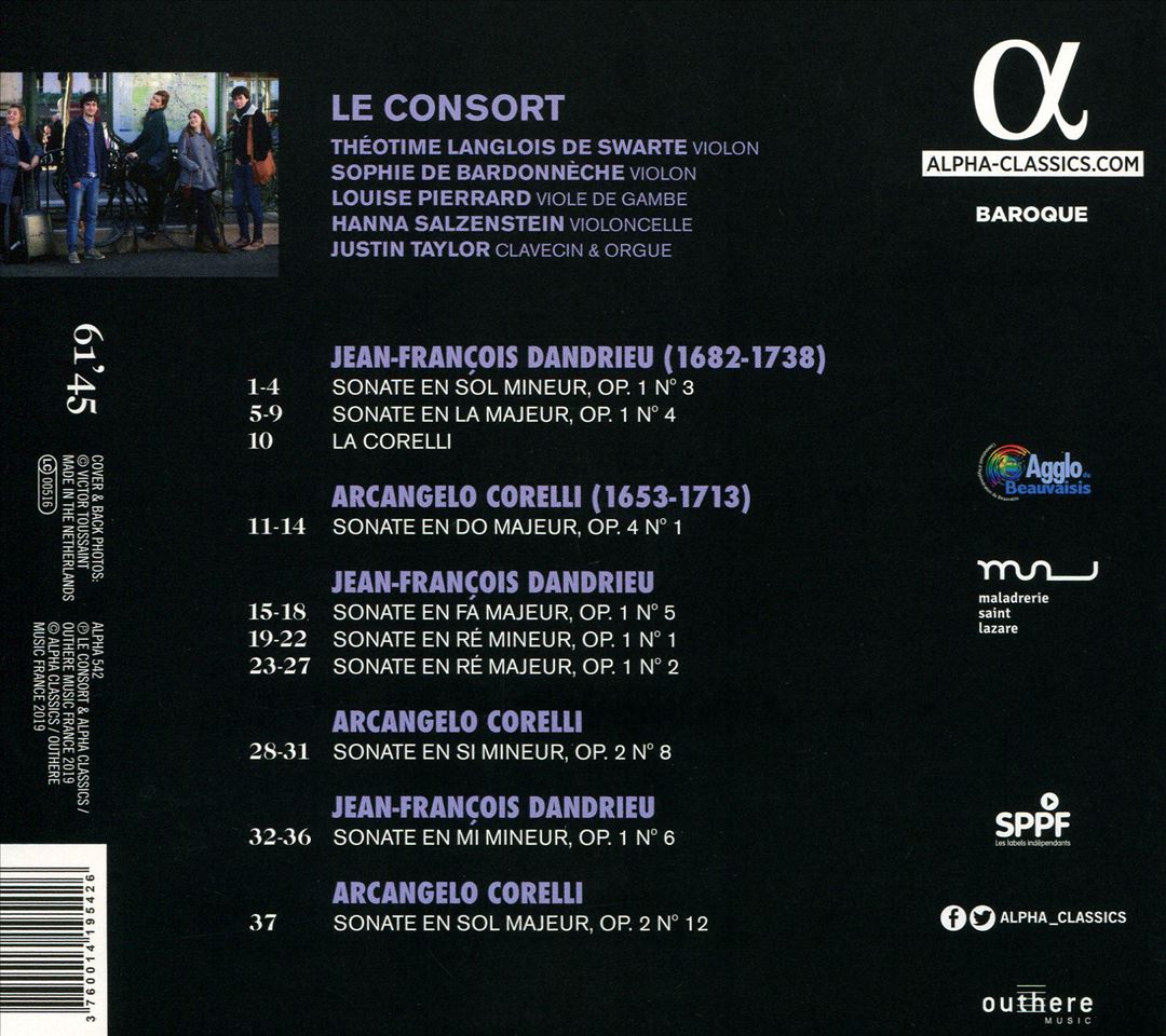 Opus 1: Dandrieu, Corelli cover art