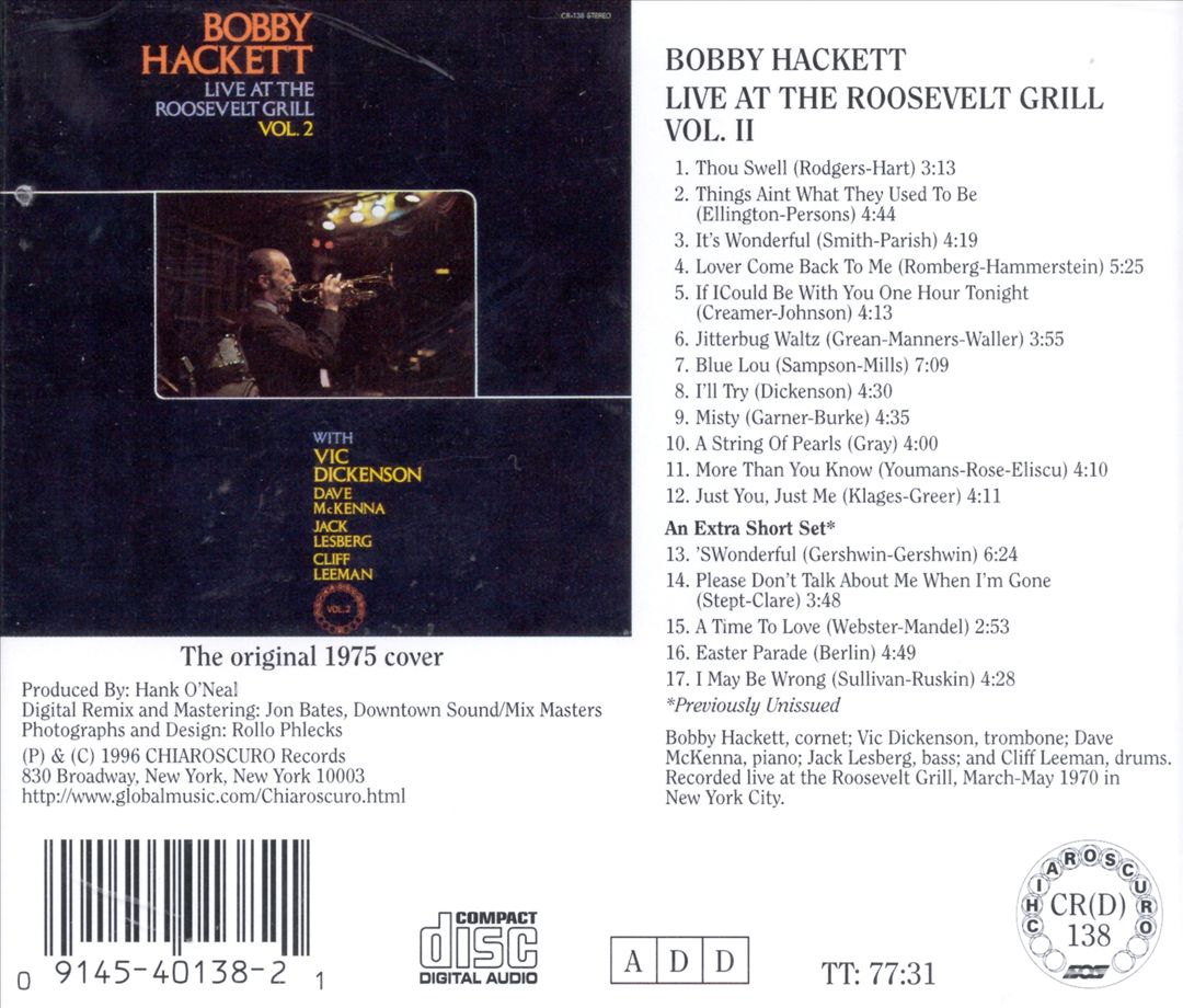 Live at the Roosevelt Grill, Vol. 2 cover art