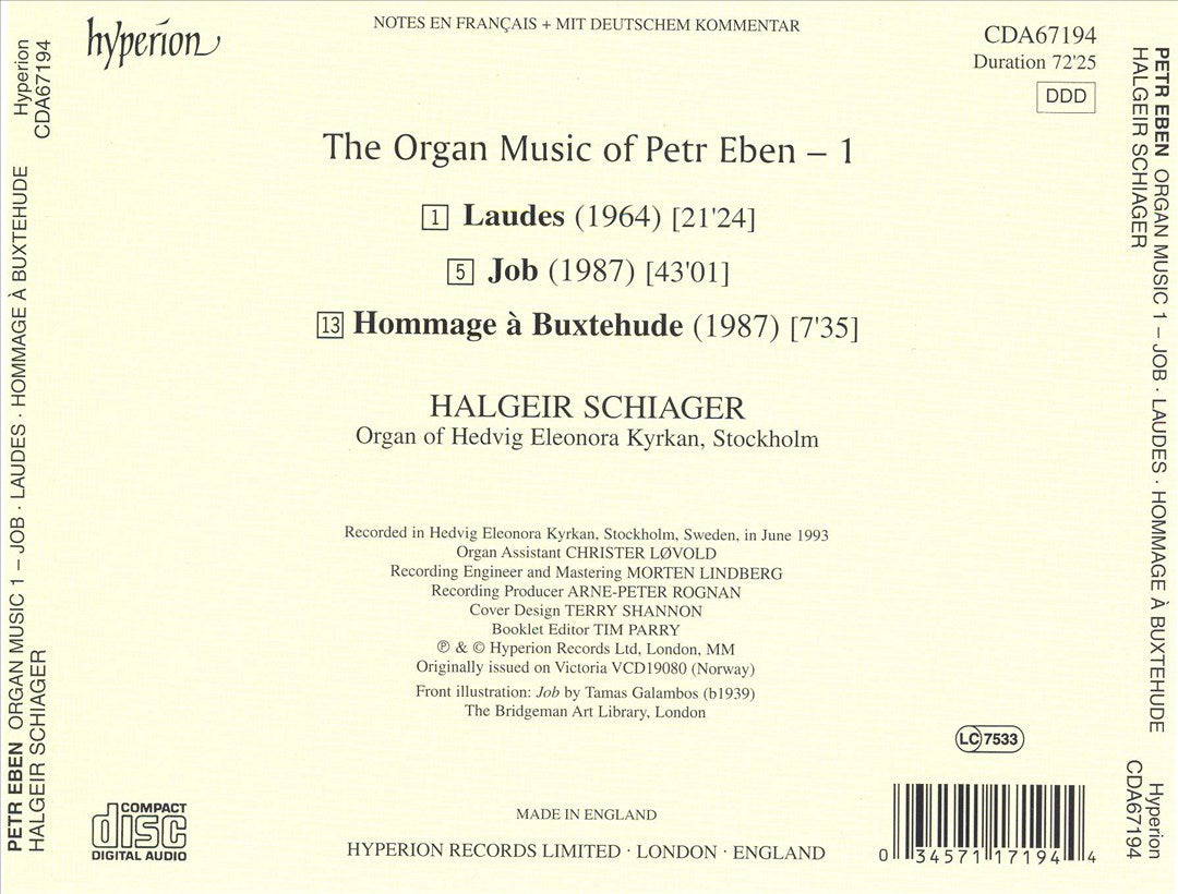 Petr Eben: Job; Laudes; Hommage à Buxtehude cover art