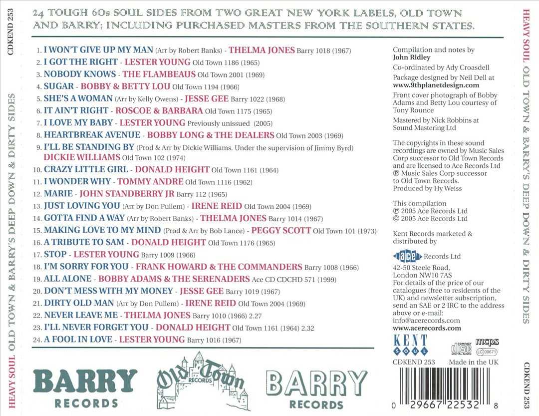 Heavy Soul: Old Town & Barry's Deep Down & Dirty Sides cover art